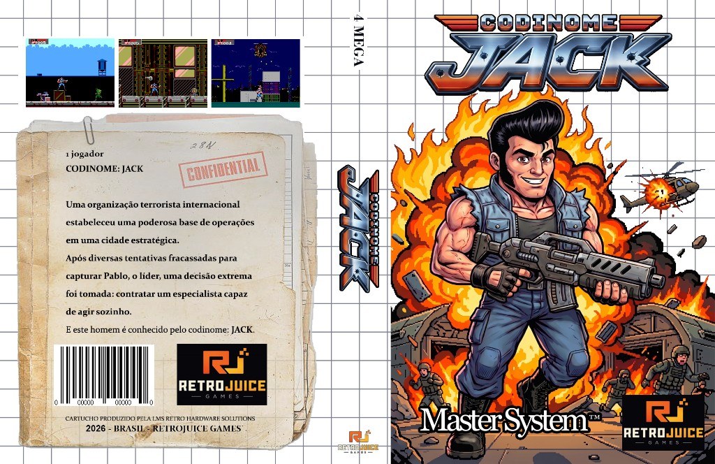 Capa e contracapa de Codinome: Jack para Master System